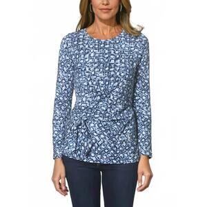 NEW ELI mosaic side tie top in blue
